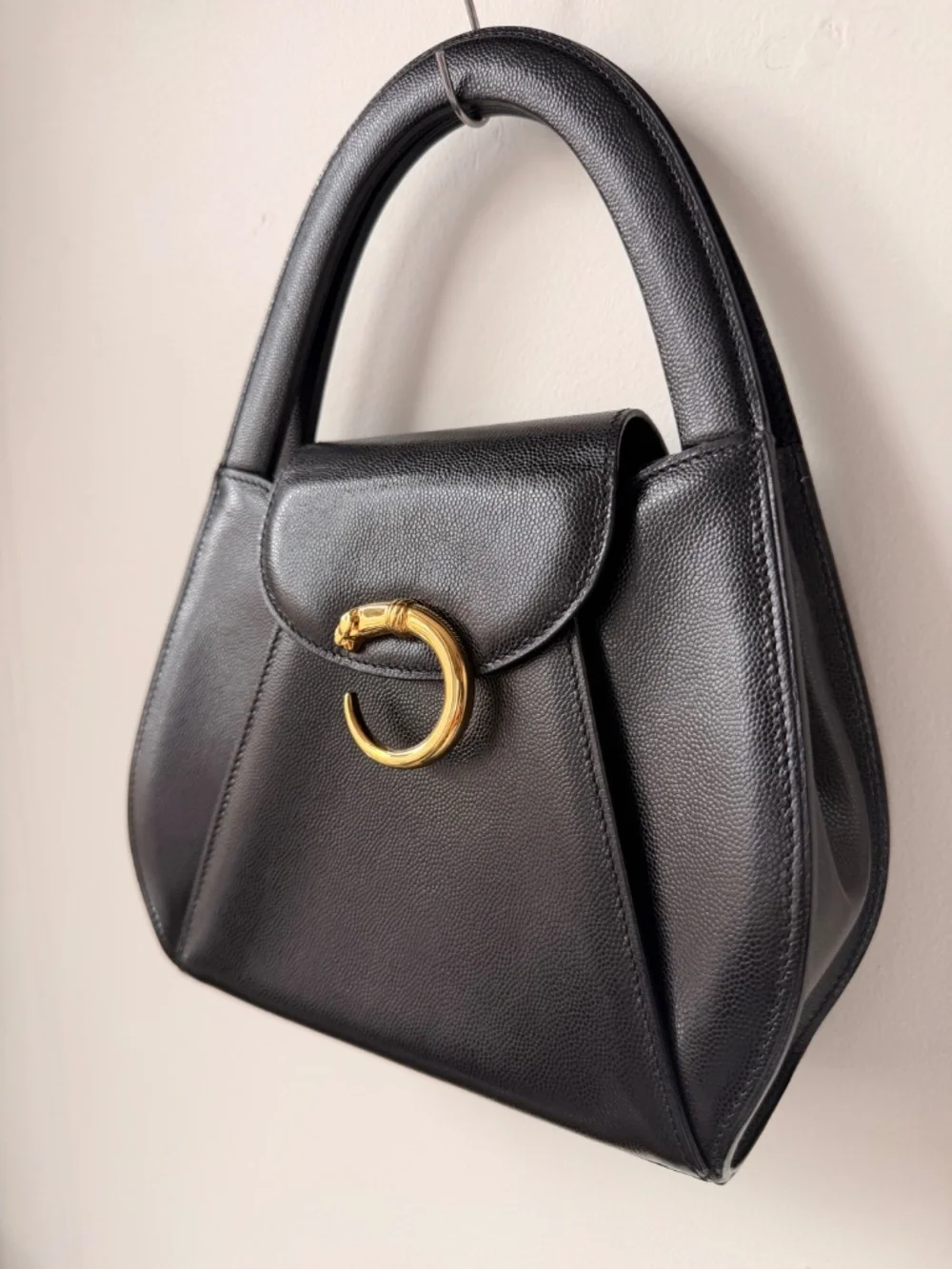 Vintage CARTIER Panthere Black Caviar Top Handle — 1995 - Picture 13 of 15